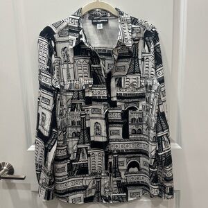 Like new!!! Karl Lagerfeld Paris Pen Art Blouse size xs (retail 89)